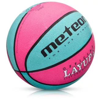 Basketbalový míč MTR LAYUP vel.4, růžovo-modrý