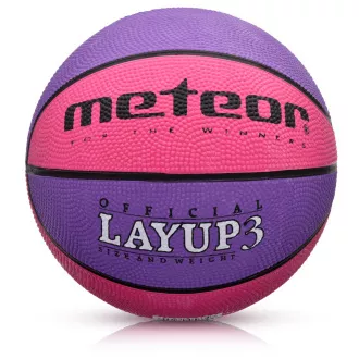 Basketbalový míč MTR LAYUP vel.3, růžovo-fialový