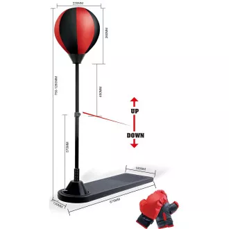 Boxerská sada pro děti s nastavitelnou výškou 75-128 cm s rukavicemi ENERO