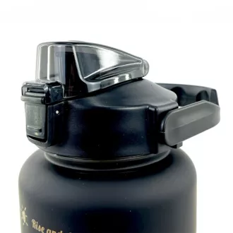 Motivační sportovní láhev 3v1, 2000 ml + 900 ml + 300 ml, Černá
