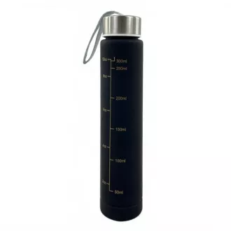 Motivační sportovní láhev 3v1, 2000 ml + 900 ml + 300 ml, Černá
