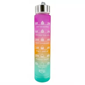 Motivační sportovní láhev 3v1, 2000 ml + 900 ml + 300 ml, Černá