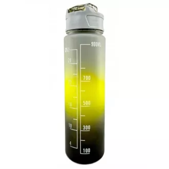 Motivační sportovní láhev 3v1, 2000 ml + 900 ml + 300 ml, Černá