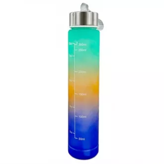 Motivační sportovní láhev 3v1, 2000 ml + 900 ml + 300 ml, Černá