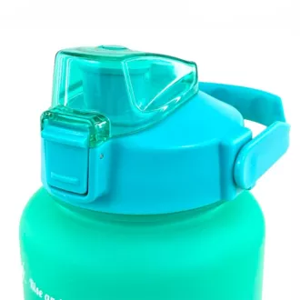 Motivační sportovní láhev 3v1, 2000 ml + 900 ml + 300 ml, Černá