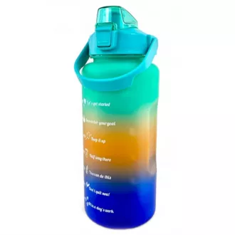 Motivační sportovní láhev 3v1, 2000 ml + 900 ml + 300 ml, Černá