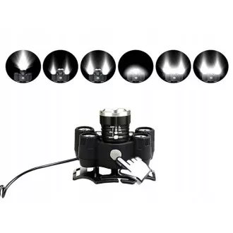 Čelovka CREE 1 x XM-L T6 + 4 x silný Q5 bílý + 1 x silný COB + ZOOM pásek