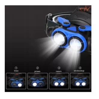 USB čelovka LED CREE, led typu 2x XM-L T6X USB čelovka LED CREE, led typu 2x XM-L T6X