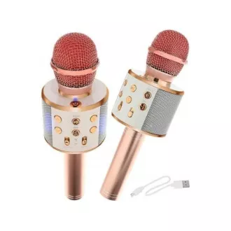 Karaoke bluetooth mikrofon s reproduktorem, Stříbrná