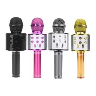 Karaoke bluetooth mikrofon s reproduktorem, Stříbrná