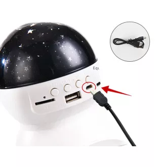 Noční LED projektor hvězd s USB, Bílá