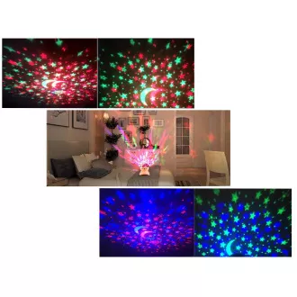 Noční LED projektor hvězd s USB, Bílá