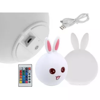 Dětská noční LED lampička KRÁLÍČEK + RGB ovladač