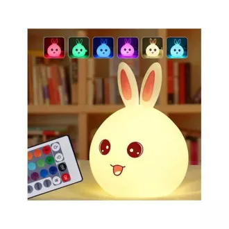 Dětská noční LED lampička KRÁLÍČEK + RGB ovladač