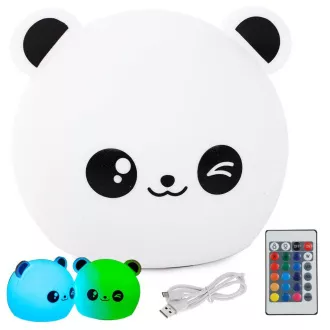 Dětská noční LED lampička PANDA + RGB ovladač
