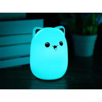 Dětská noční LED lampička KOČKA RGB + USB kabel