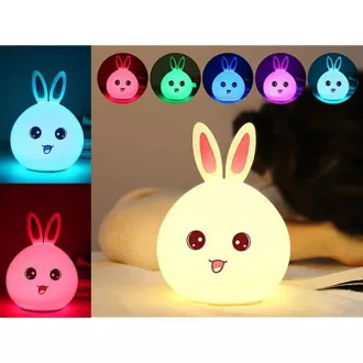 Dětská noční LED lampička KRÁLÍČEK RGB