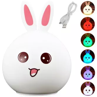 Dětská noční LED lampička KRÁLÍČEK + USB kabel