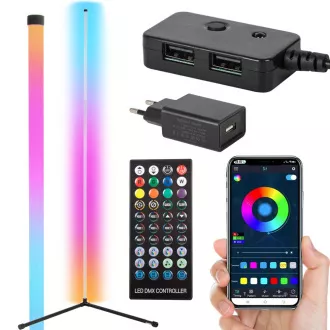 Podlahová rohová RGB LED lampa, s ovladačem Podlahová rohová RGB LED lampa, s ovladačem
