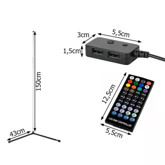 Podlahová rohová RGB LED lampa, s ovladačem Podlahová rohová RGB LED lampa, s ovladačem