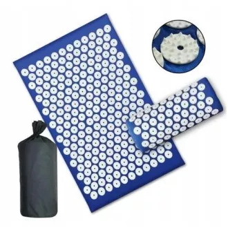 Akupresurní PREMIUM podložka na cvičení s polštářkem 67x42x2 cm, Černá