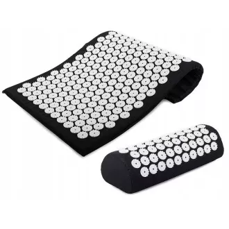 Akupresurní PREMIUM podložka na cvičení s polštářkem 67x42x2 cm, Černá