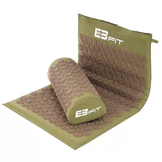 Akupresurní PREMIUM podložka na cvičení s polštářkem 67x42x2 cm, Maskáč khaki