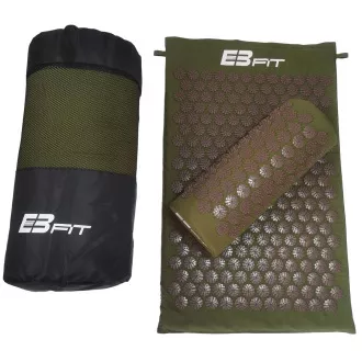Akupresurní PREMIUM podložka na cvičení s polštářkem 67x42x2 cm, Maskáč khaki