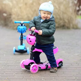 Dětská koloběžka 2v1 BERUŠKA se svítícími LED koly, zelená