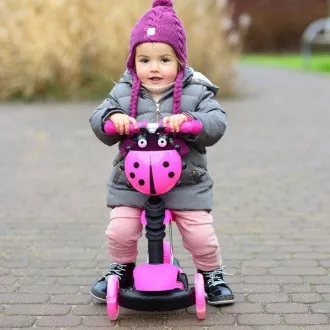 Dětská koloběžka 2v1 BERUŠKA se svítícími LED koly, zelená