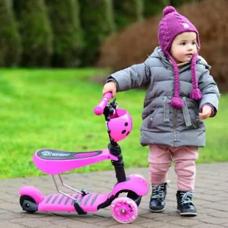 Dětská koloběžka 2v1 BERUŠKA se svítícími LED koly, zelená