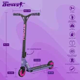 Freestyle koloběžka Story Beast Levandule