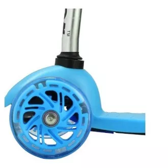 Koloběžka tříkolová MINI SCOOTER se svítícími kolečky, modrá