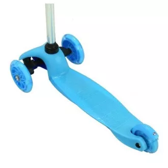 Koloběžka tříkolová MINI SCOOTER se svítícími kolečky, modrá