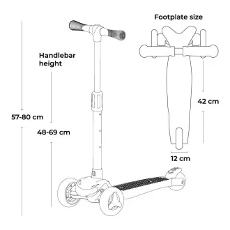 Dětská tříkolová koloběžka Story Mini Friends s LED kolečky scooter , bílá