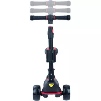 Dětská tříkolová koloběžka Story 2v1 Deluxe se svítícími kolečky mini scooter, černo-červená