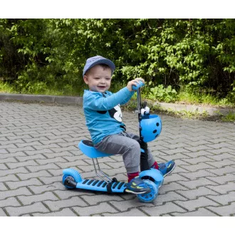 Dětská koloběžka 3v1 BERUŠKA se svítícími LED koly, modrá Dětská koloběžka 3v1 BERUŠKA se svítícími LED koly, modrá