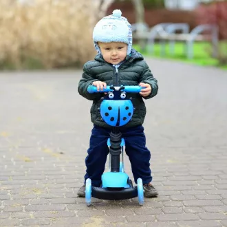 Dětská koloběžka 3v1 BERUŠKA se svítícími LED koly, modrá Dětská koloběžka 3v1 BERUŠKA se svítícími LED koly, modrá