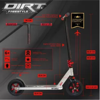 Skládací koloběžka Story Dirt Freestyle Scooter, černá Skládací koloběžka Story Dirt Freestyle Scooter, černá