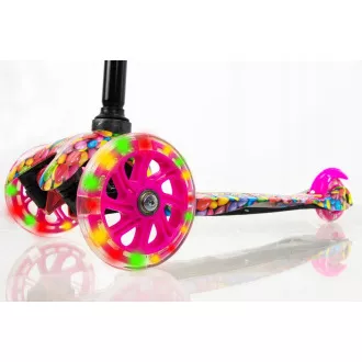 Koloběžka tříkolová MINI SCOOTER se svítícími kolečky, BONBON