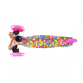 Koloběžka tříkolová MINI SCOOTER se svítícími kolečky, BONBON