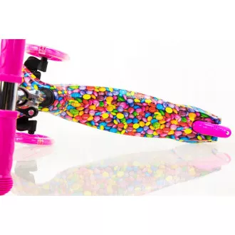 Koloběžka tříkolová MINI SCOOTER se svítícími kolečky, BONBON
