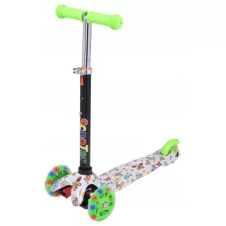 Koloběžka tříkolová MINI SCOOTER se svítícími kolečky, Motýlci