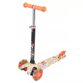 Koloběžka tříkolová MINI SCOOTER se svítícími kolečky, EMOJI