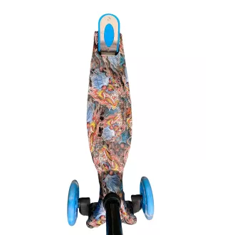 Koloběžka tříkolová MAXI SCOOTER se svítícími kolečky, BLUE DRAGON