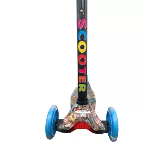 Koloběžka tříkolová MAXI SCOOTER se svítícími kolečky, BLUE DRAGON