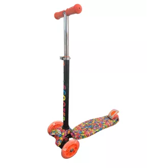 Koloběžka tříkolová MAXI SCOOTER se svítícími kolečky, BONBON or