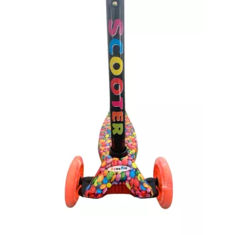 Koloběžka tříkolová MAXI SCOOTER se svítícími kolečky, BONBON or