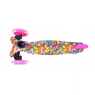 Koloběžka tříkolová MAXI SCOOTER se svítícími kolečky, BONBON, růžový