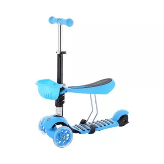 Dětská tříkolová koloběžka MINI SCOOTER 2v1 se svítícími LED koly, modrá Dětská tříkolová koloběžka MINI SCOOTER 2v1 se svítícími LED koly, modrá